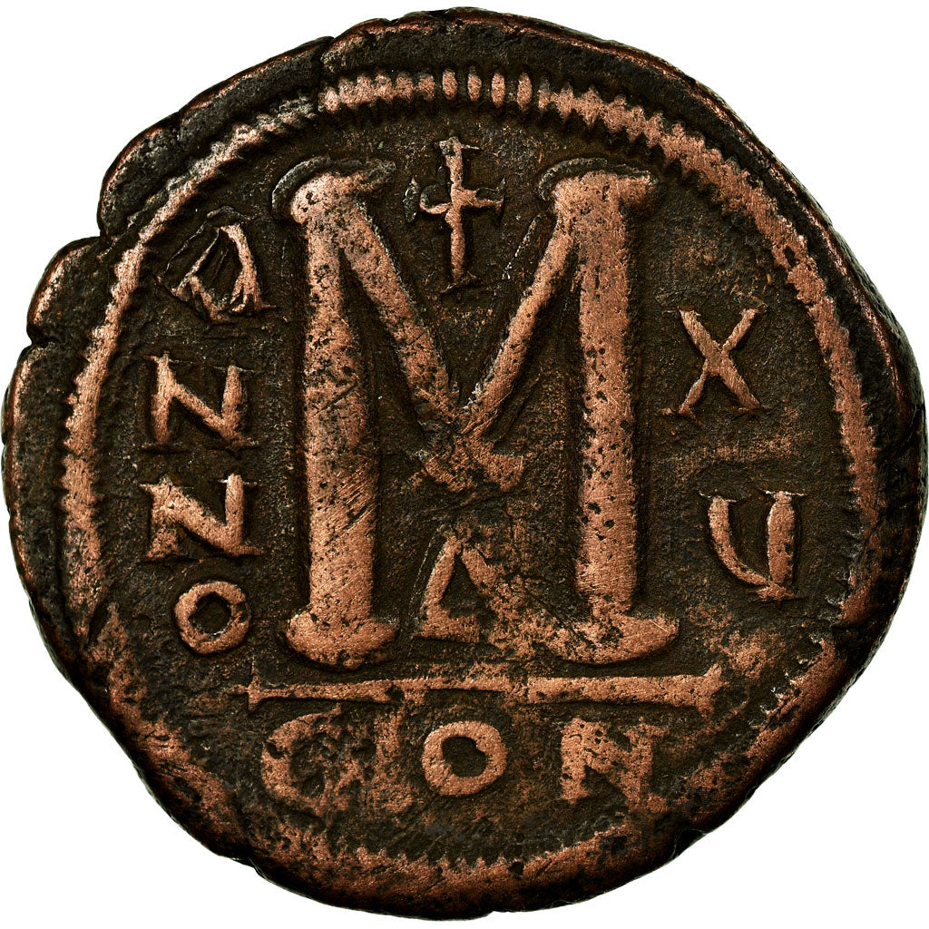 Monnaie, Justinien I, Follis, 541-542, Constantinople, TB+, Bronze, Sear:163