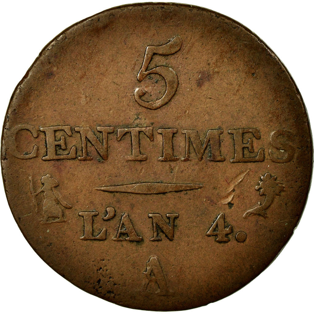 Coin, France, Dupré, 5 Centimes, 1796, Paris, VF(30-35), Bronze, KM:635.1