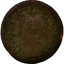 Coin, France, Louis XIII, Double Tournois, 1642, La Rochelle, VG(8-10), Copper