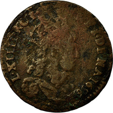 Coin, France, Louis XIV, Liard de France, 1656, Acquigny, VF(20-25), Copper