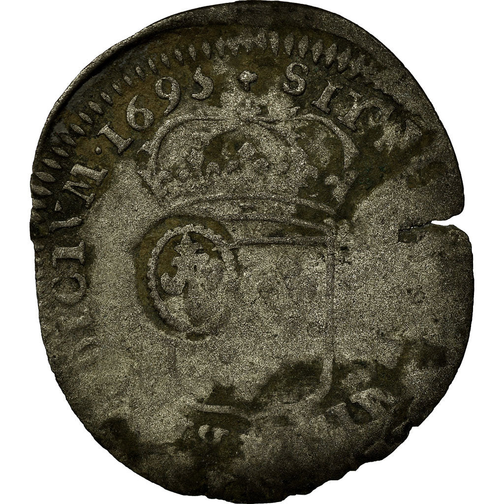 Munten, Frankrijk, Louis XIV, Quinzain, 1695, Uncertain Mint, ZG+, Billon