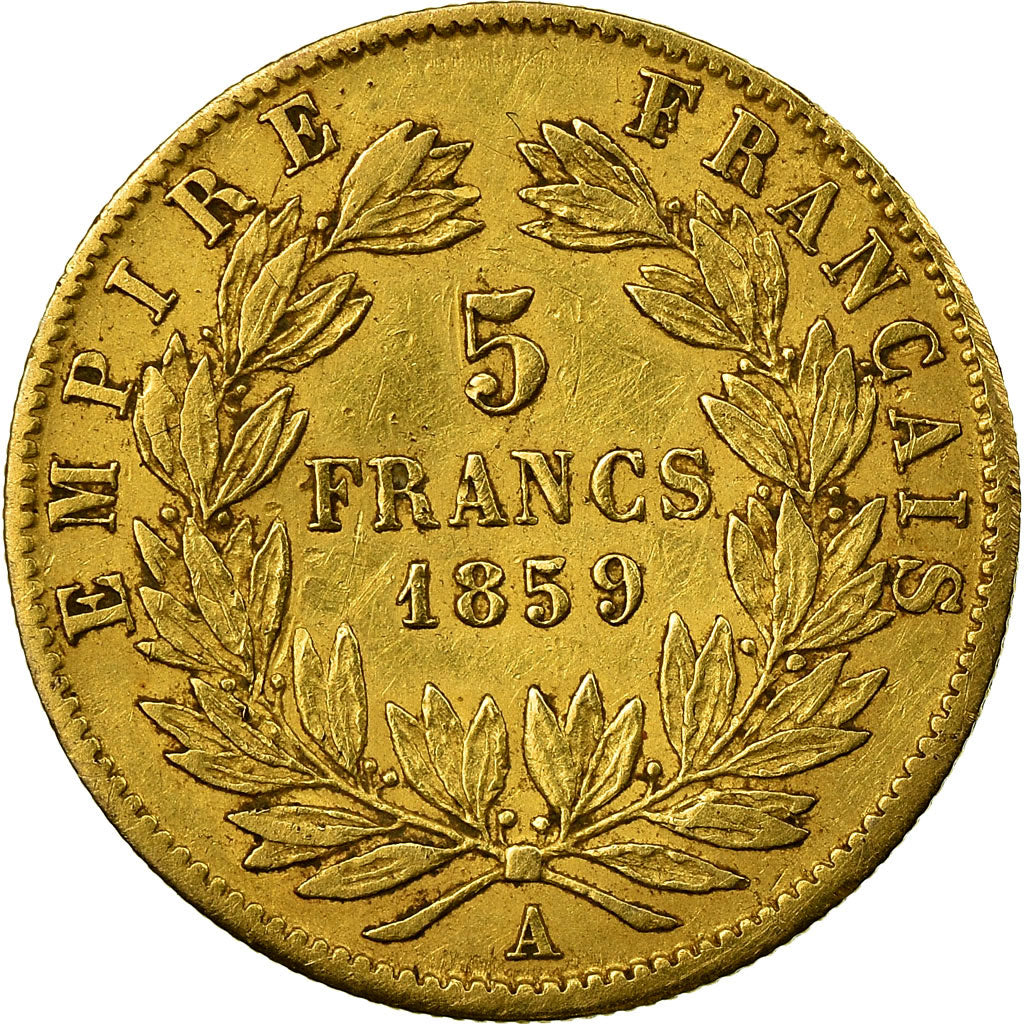Monnaie, France, Napoleon III, 5 Francs, 1859, Paris, TB+, Or, Gadoury:1001