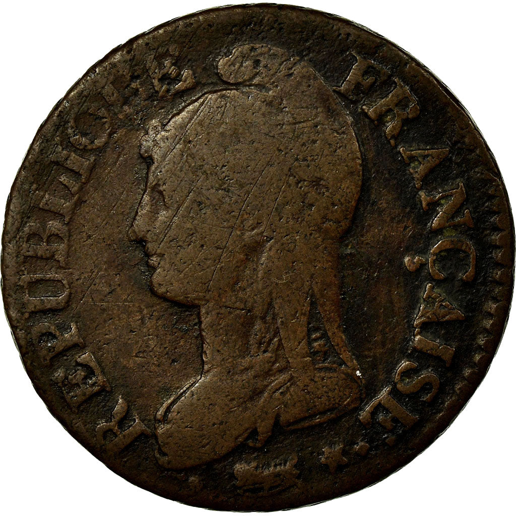 Münze, Frankreich, Dupré, 5 Centimes, AN 8/5, Strasbourg, SGE+, Bronze