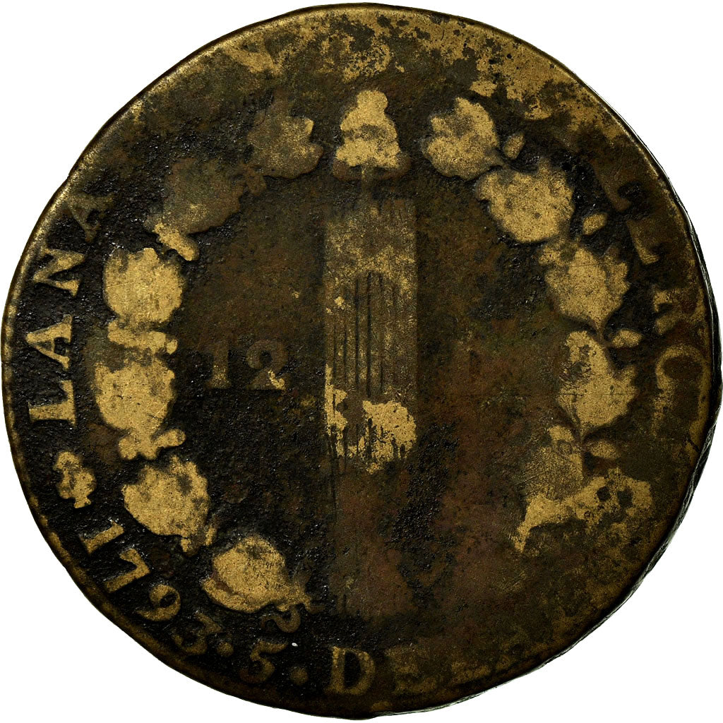 Coin, France, Louis XVI, 12 Deniers, 1793, Paris, F(12-15), Bronze, KM:600.1