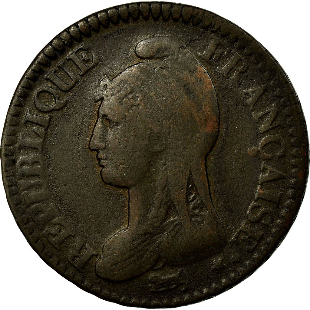 Coin, France, Dupré, Decime, AN 8, Metz, VF(20-25), Bronze, KM:644.2