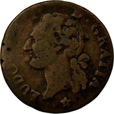 Coin, France, Louis XVI, 1/2 Sol à l'Ecu, 1791, Marseille, VF(20-25), Copper