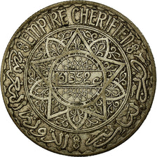 Coin, Morocco, Mohammed V, 20 Francs, AH 1352/1933, Paris, EF(40-45), Silver