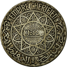 Coin, Morocco, Mohammed V, 20 Francs, AH 1352/1933, Paris, EF(40-45), Silver