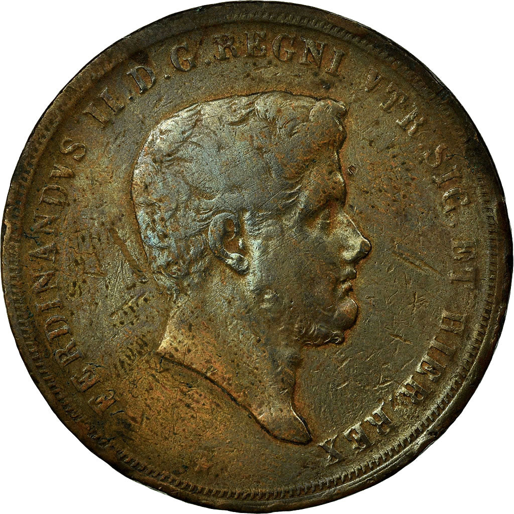 Coin, ITALIAN STATES, NAPLES, Ferdinando II, 10 Tornesi, 1848, VF(30-35)
