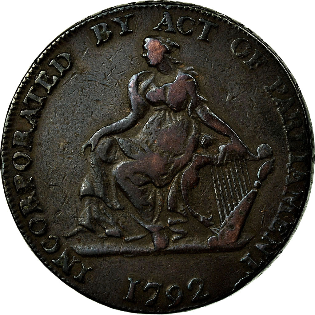 Coin, Ireland, Camac Kyan & Camac, Halfpenny Token, 1792, Dublin, VF(30-35)