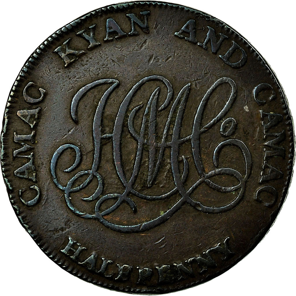 Coin, Ireland, Camac Kyan & Camac, Halfpenny Token, 1792, Dublin, VF(30-35)