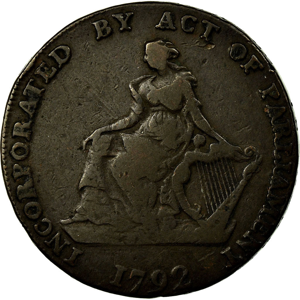 Coin, Ireland, Camac Kyan & Camac, Halfpenny Token, 1792, Dublin, VF(20-25)