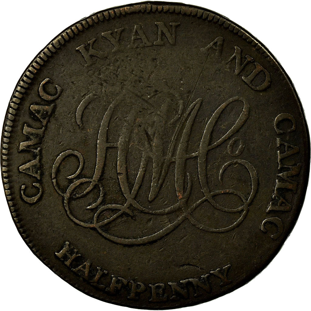 Coin, Ireland, Camac Kyan & Camac, Halfpenny Token, 1792, Dublin, VF(20-25)