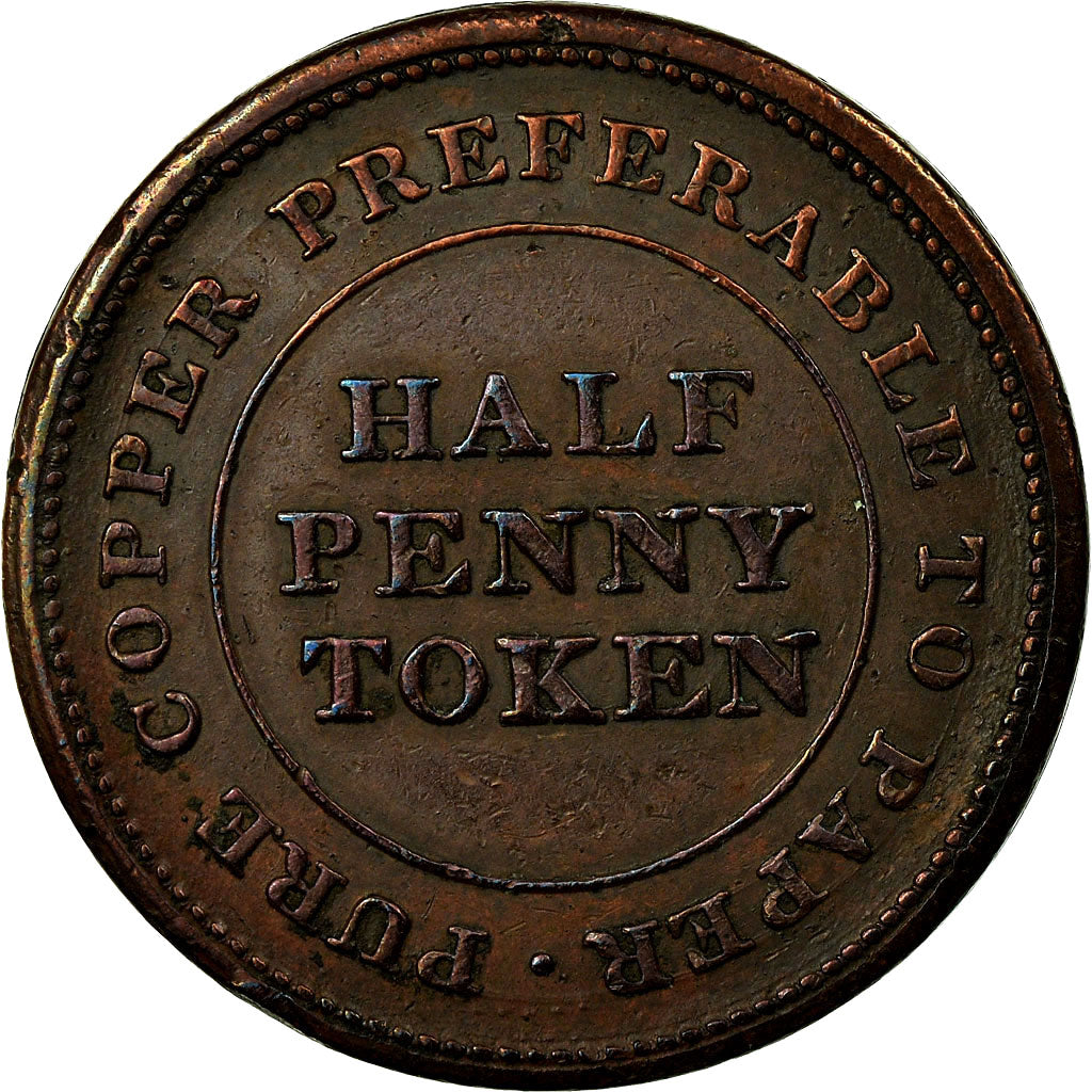 Coin, Canada, Nova Scotia, Trade & Navigation, Halfpenny Token, 1812, EF(40-45)