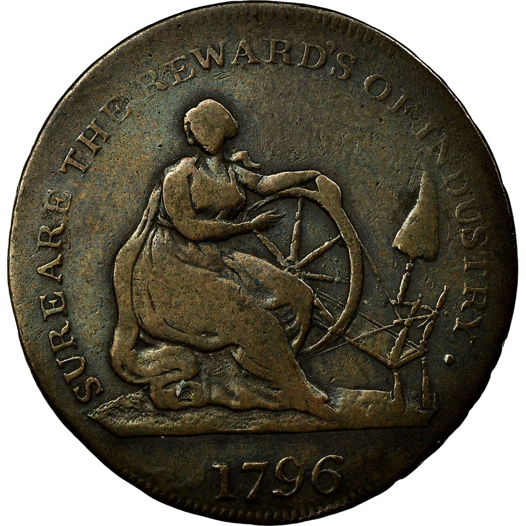 Coin, Scotland, Halfpenny Token, 1796, Montrose, VF(20-25), Copper, Withers:28