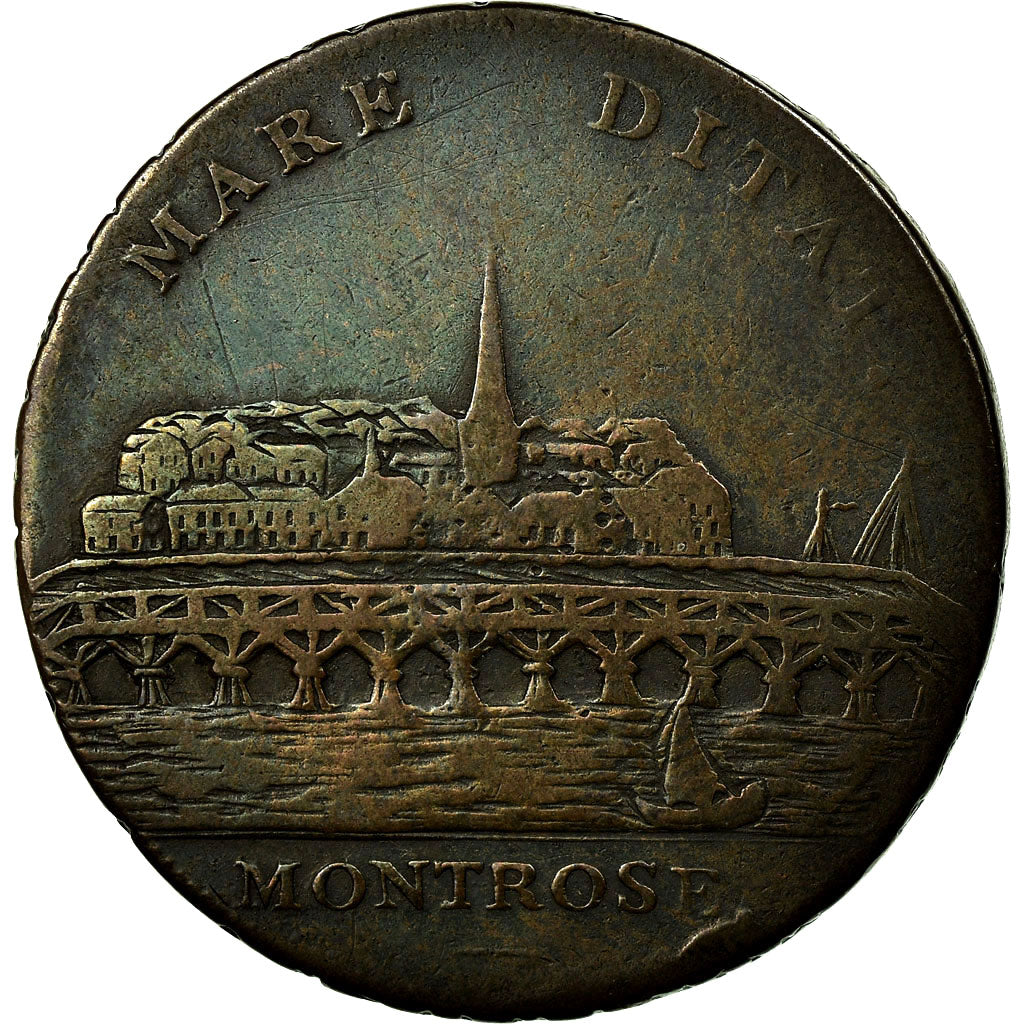 Coin, Scotland, Halfpenny Token, 1796, Montrose, VF(20-25), Copper, Withers:28