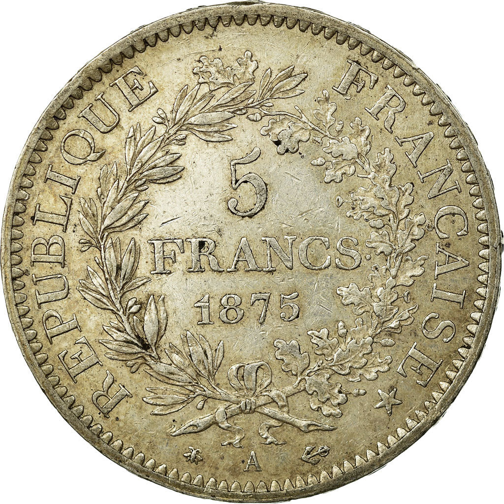 Coin, France, Hercule, 5 Francs, 1875, Paris, AU(50-53), Silver, KM:820.1