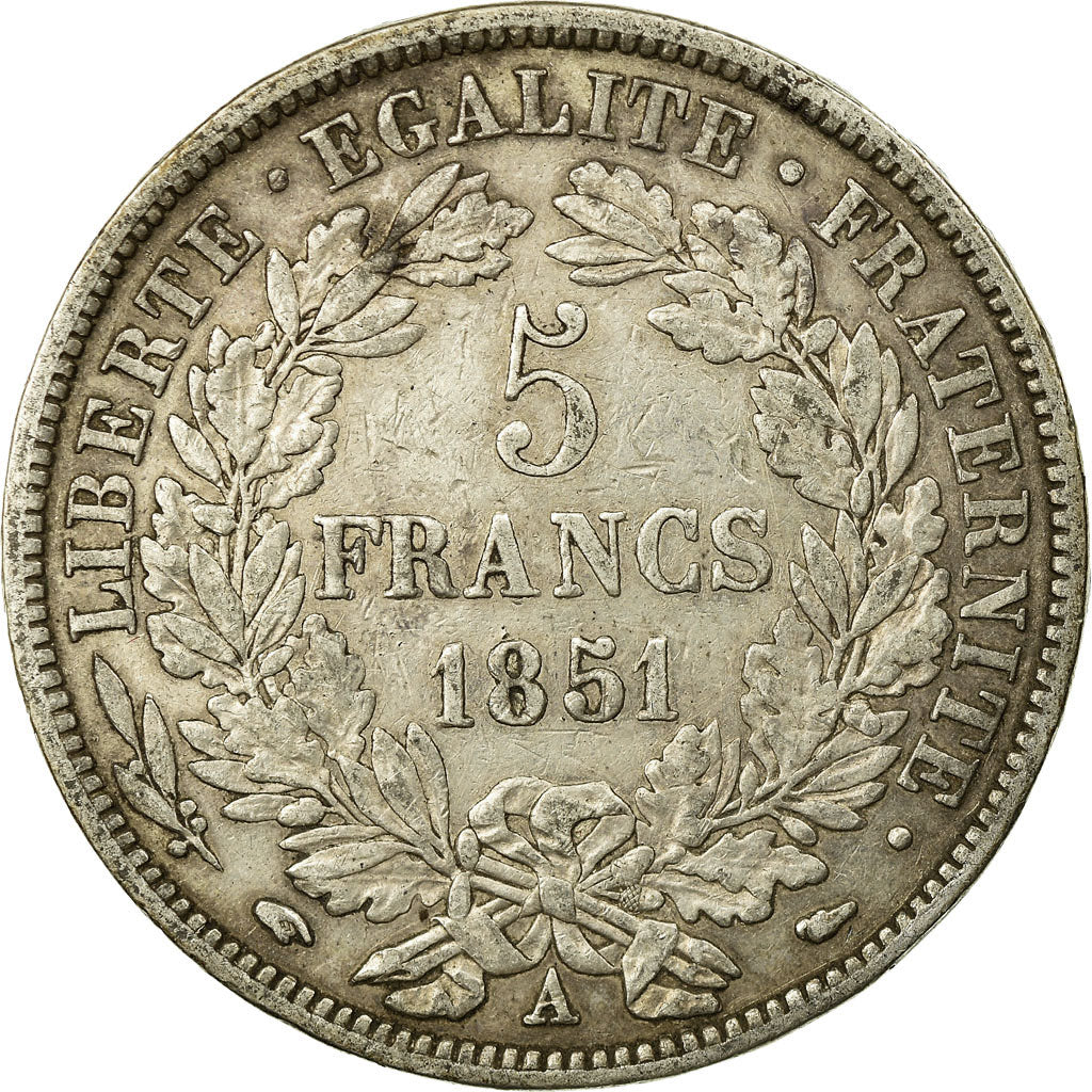 Coin, France, Cérès, 5 Francs, 1851, Paris, VF(30-35), Silver, KM:761.1