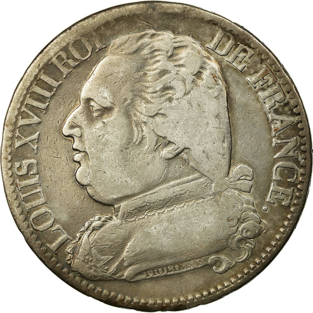 Munten, Frankrijk, Louis XVIII, 5 Francs, 1814, Limoges, FR, Zilver, KM:702.6