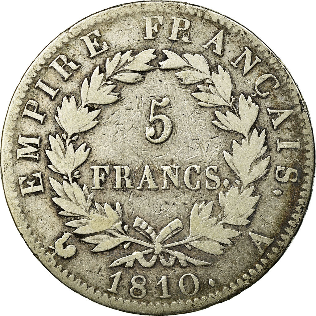 Munten, Frankrijk, Napoléon I, 5 Francs, 1810, Paris, FR, Zilver, KM:694.1