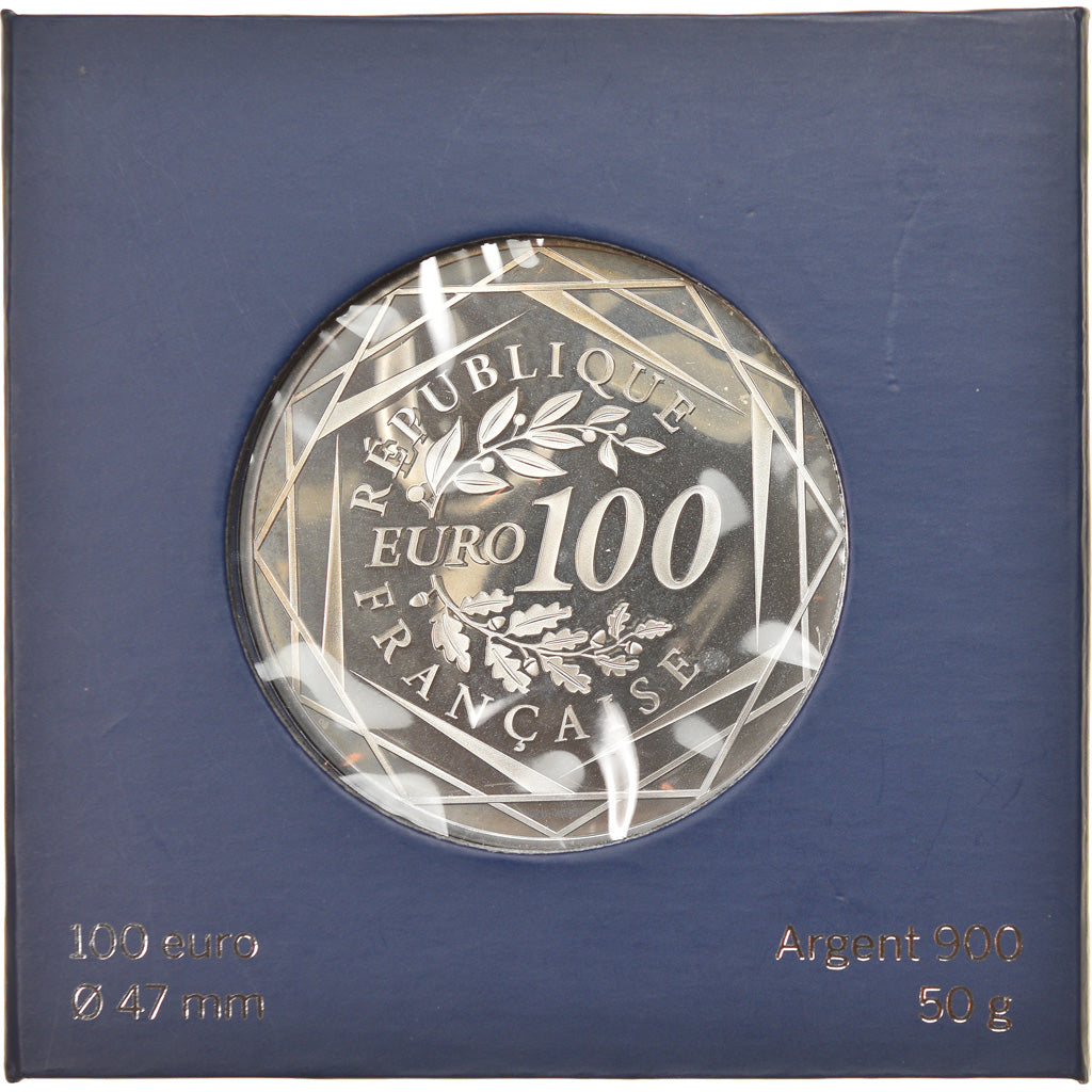 France, Monnaie de Paris, 100 Euro, Coq, 2016, Paris, MS(65-70), Silver