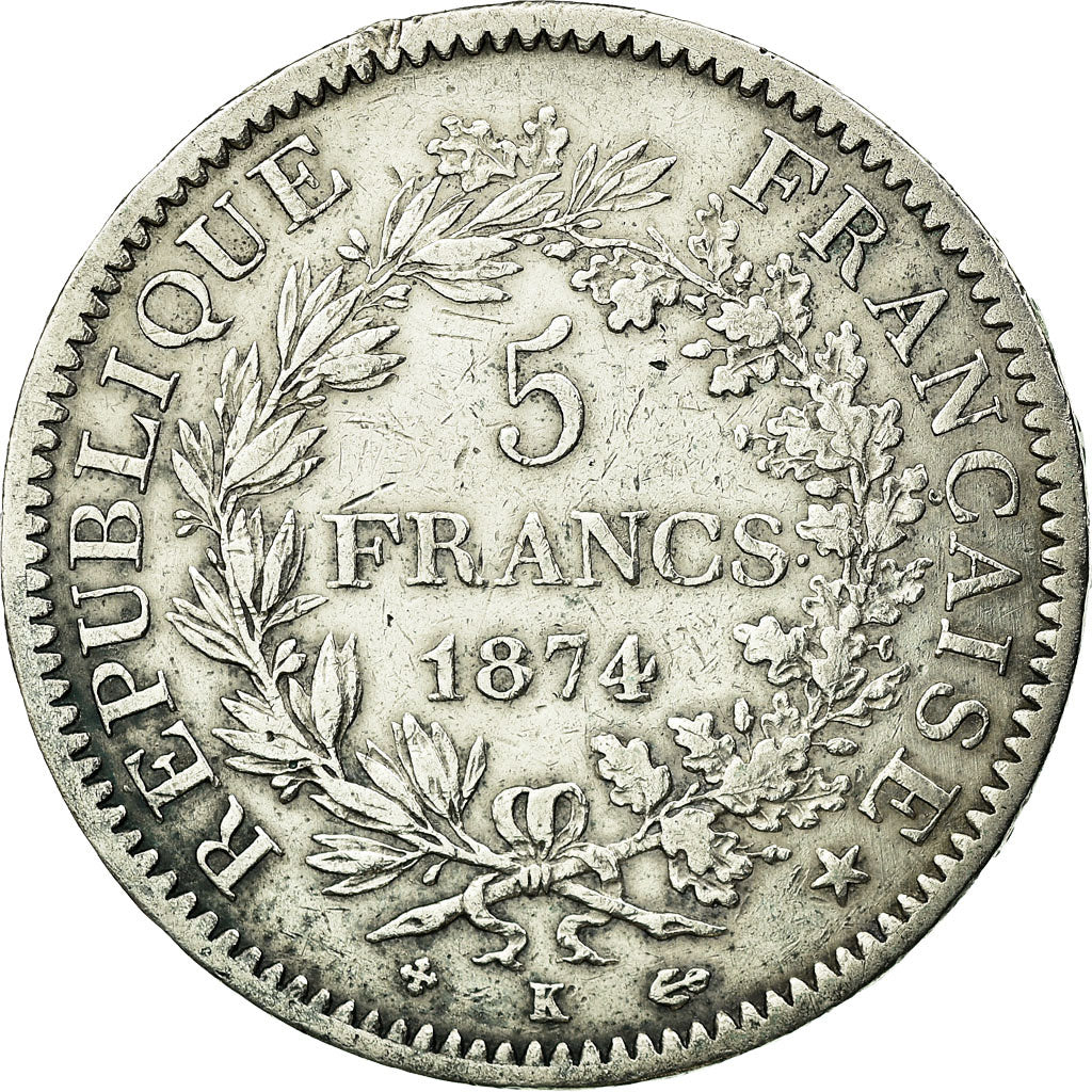 Monnaie, France, Hercule, 5 Francs, 1874, Bordeaux, TB+, Argent, Gadoury:745a