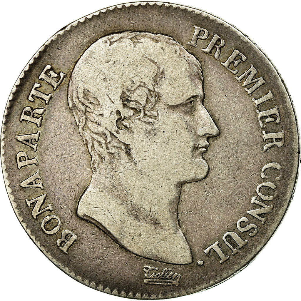 Moneda, Francia, Napoléon I, 5 Francs, An XI, Paris, BC+, Plata, KM:650.1