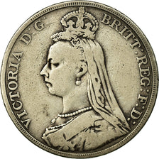 Coin, Great Britain, Victoria, Crown, 1890, VF(20-25), Silver, KM:765
