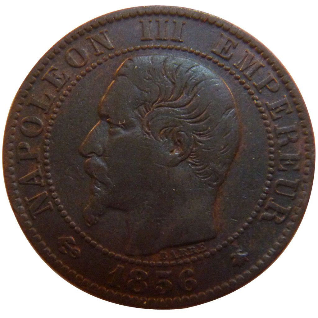 FRANCE, Napoléon III, 5 Centimes, 1856, Strasbourg, KM #777.3, EF(40-45), Bronze