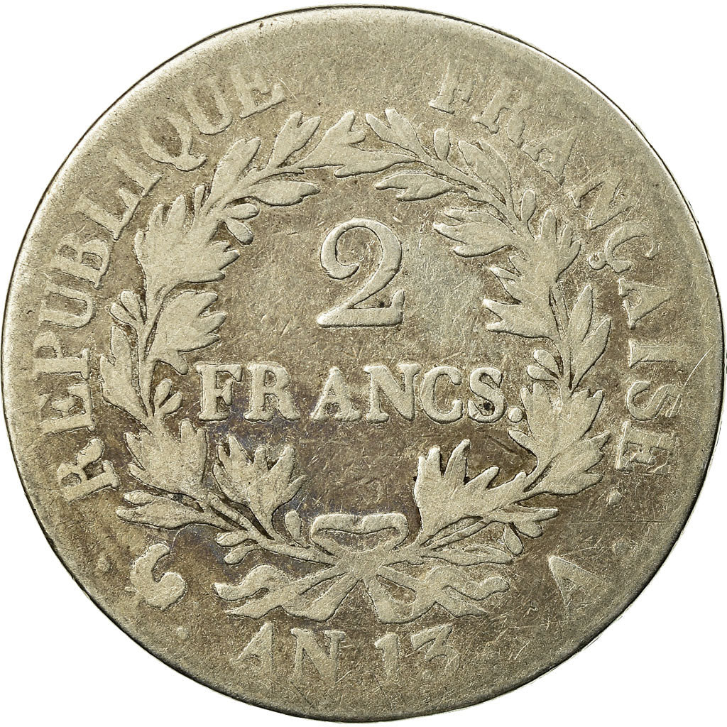 Coin, France, Napoleon I, 2 Francs, AN 13, Paris, F(12-15), Silver, Gadoury:495