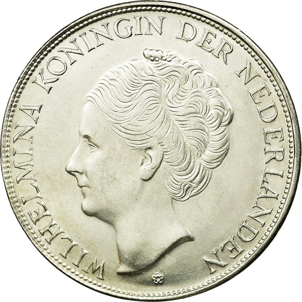 Coin, Curacao, Wilhelmina I, 2-1/2 Gulden, 1944, Denver, USA, MS(64), Silver