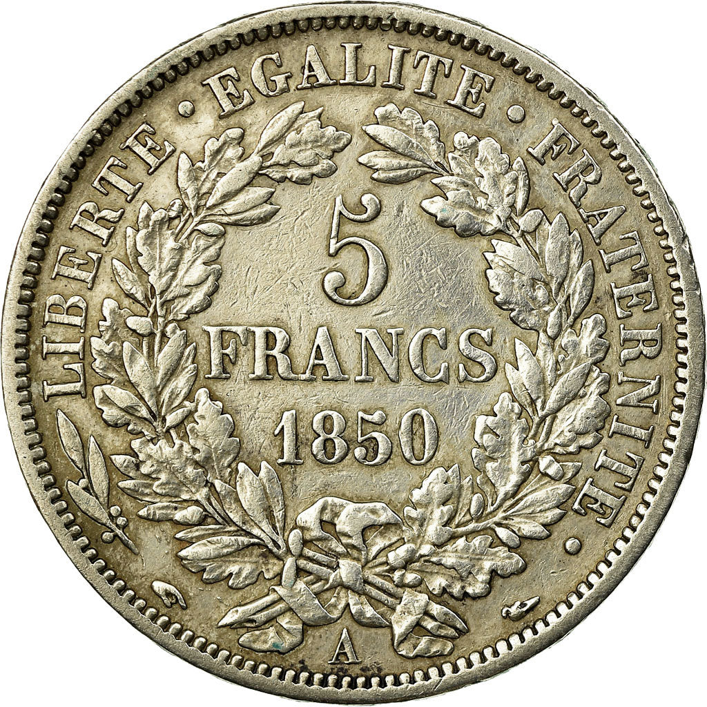 Coin, France, Cérès, 5 Francs, 1850, Paris, EF(40-45), Silver, KM:761.1