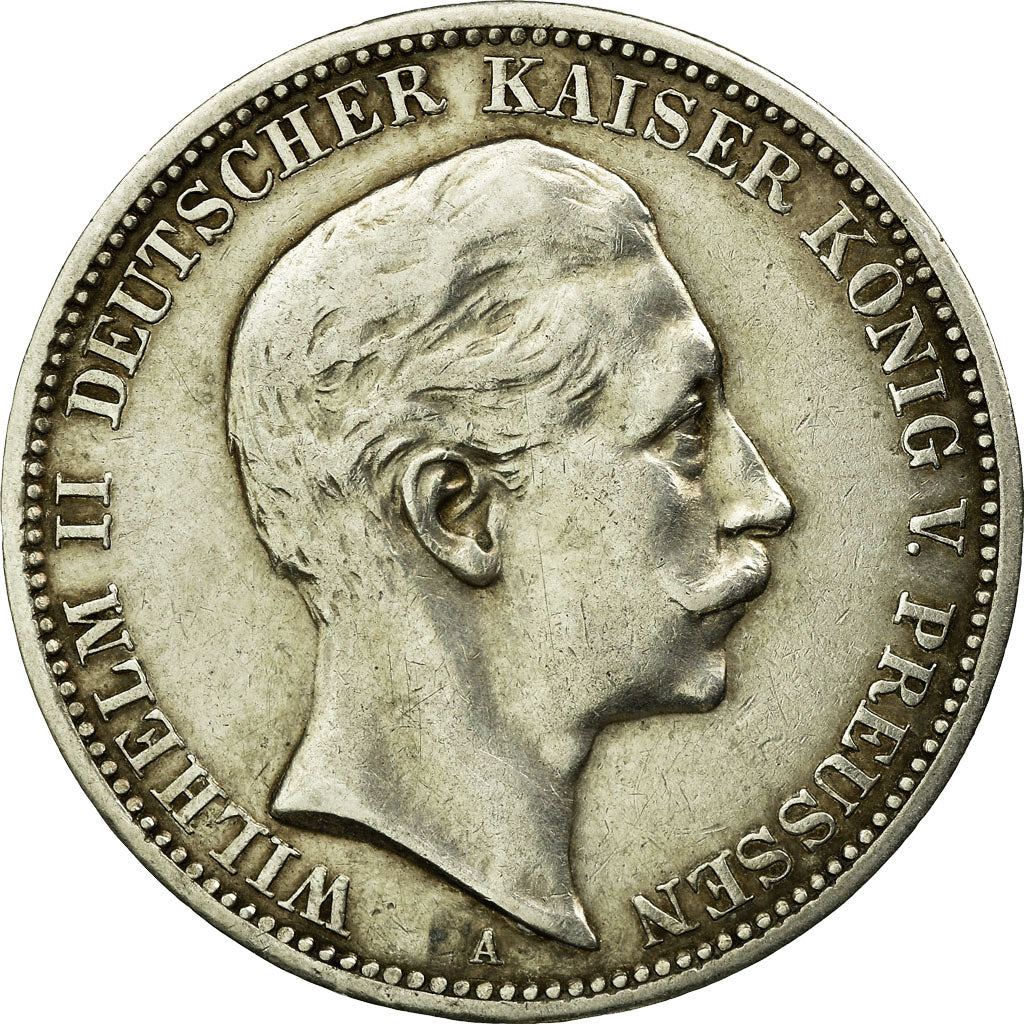 Coin, German States, PRUSSIA, Wilhelm II, 3 Mark, 1908, Berlin, EF(40-45)