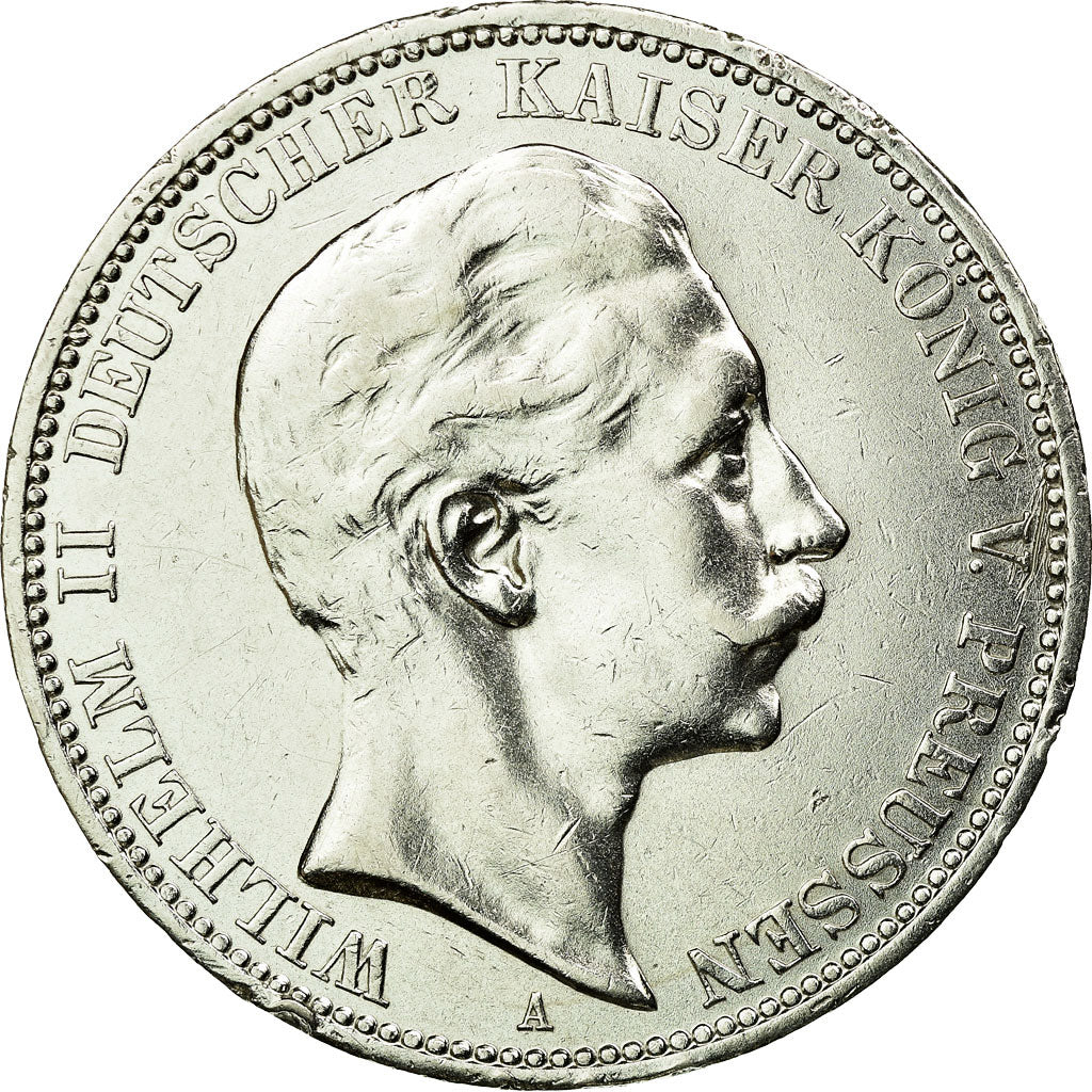Coin, German States, PRUSSIA, Wilhelm II, 3 Mark, 1910, Berlin, EF(40-45)