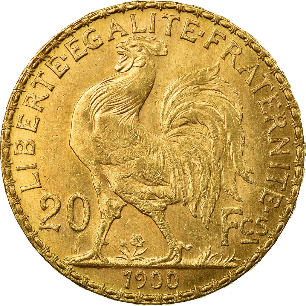 Moneta, Francja, Marianne, 20 Francs, 1900, Paris, AU(55-58), Złoto, KM:847