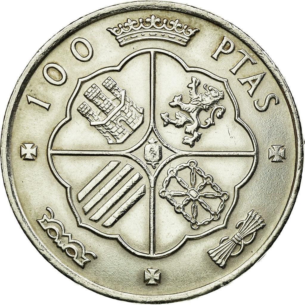 Coin, Spain, Caudillo and regent, 100 Pesetas, 1966, AU(55-58), Silver, KM:797