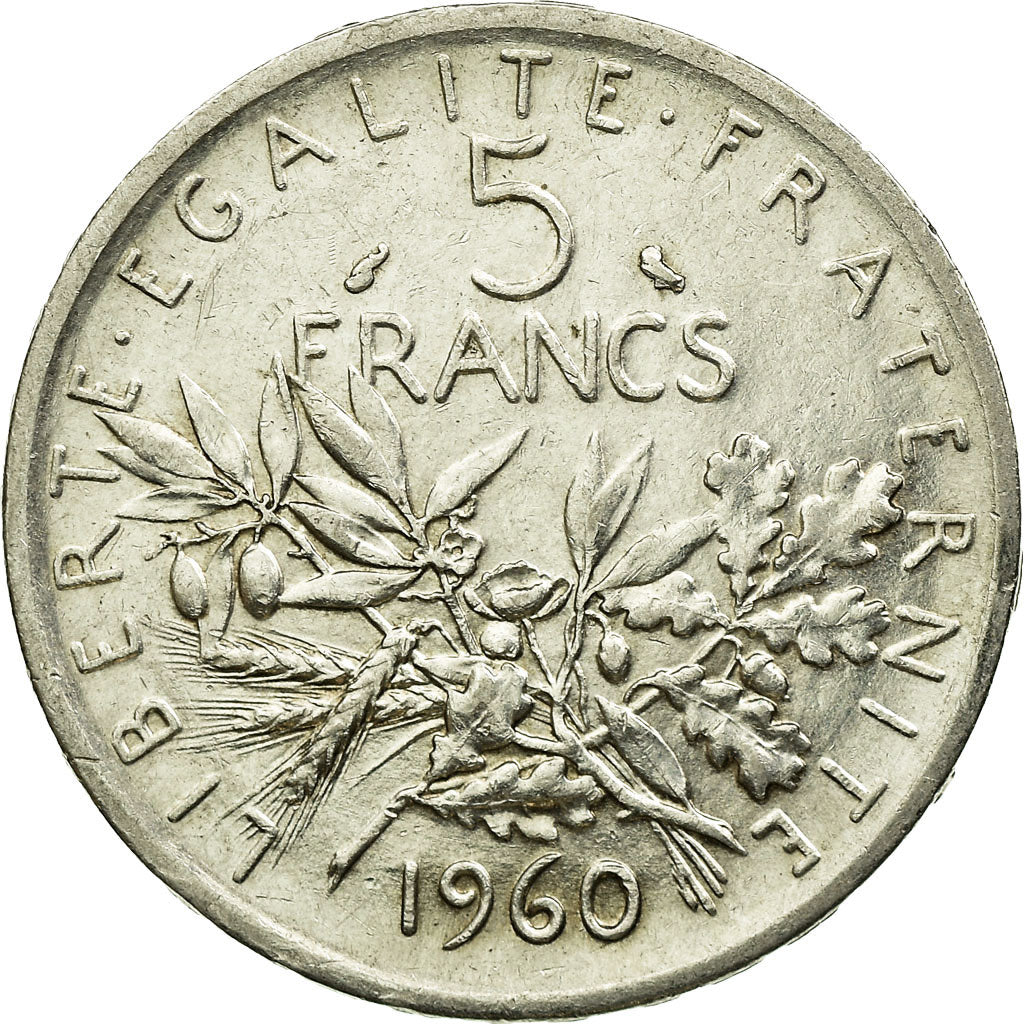 Coin, France, Semeuse, 5 Francs, 1960, MS(60-62), Silver, KM:926, Gadoury:770