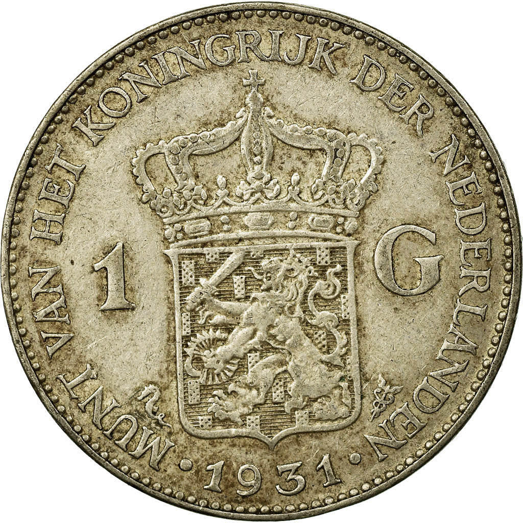 Coin, Netherlands, Wilhelmina I, Gulden, 1931, EF(40-45), Silver, KM:161.1