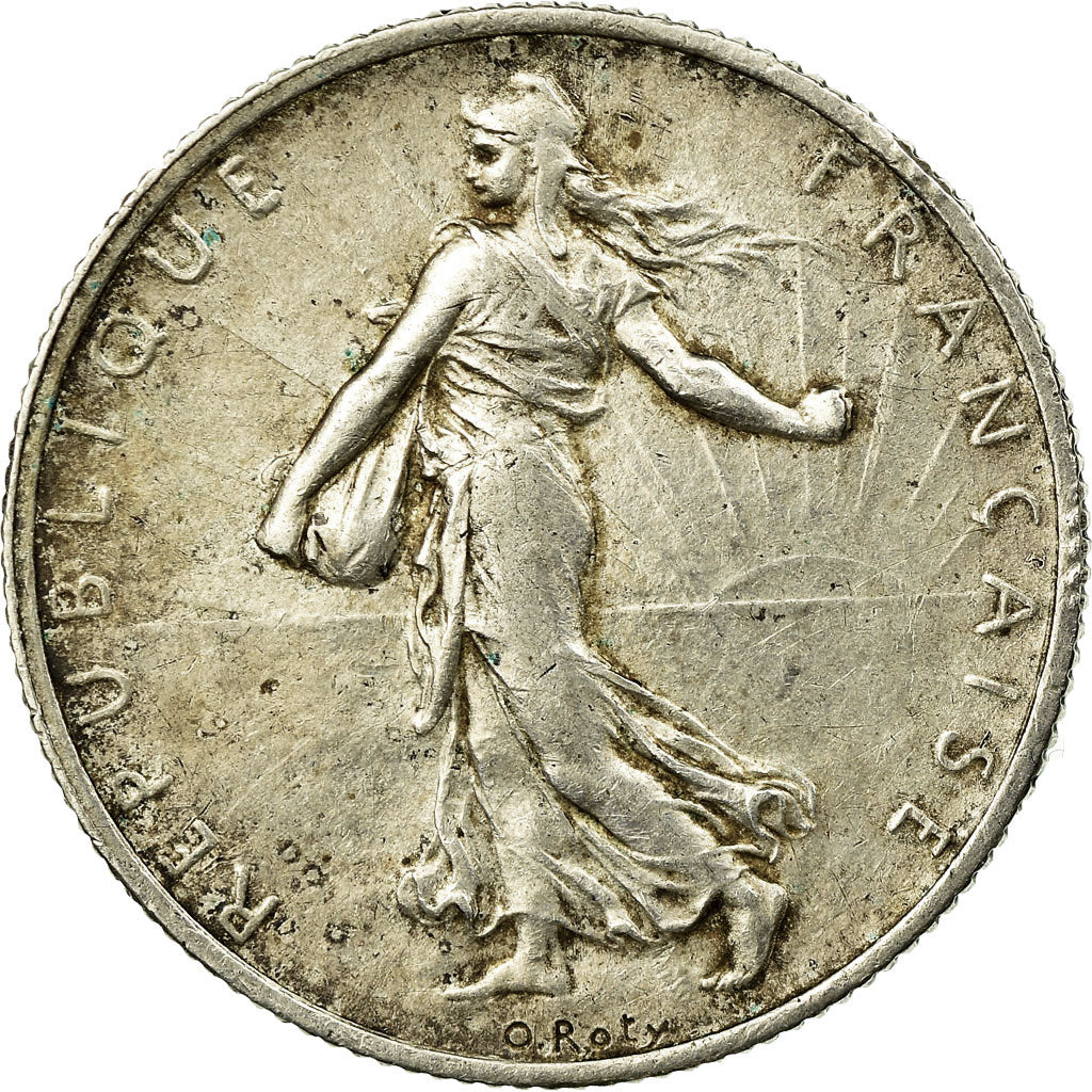 Moneta, Francja, Semeuse, 2 Francs, 1917, Paris, EF(40-45), Srebro, KM:845.1