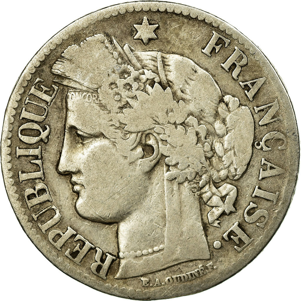 Münze, Frankreich, Cérès, 2 Francs, 1871, Paris, S, Silber, KM:817.1