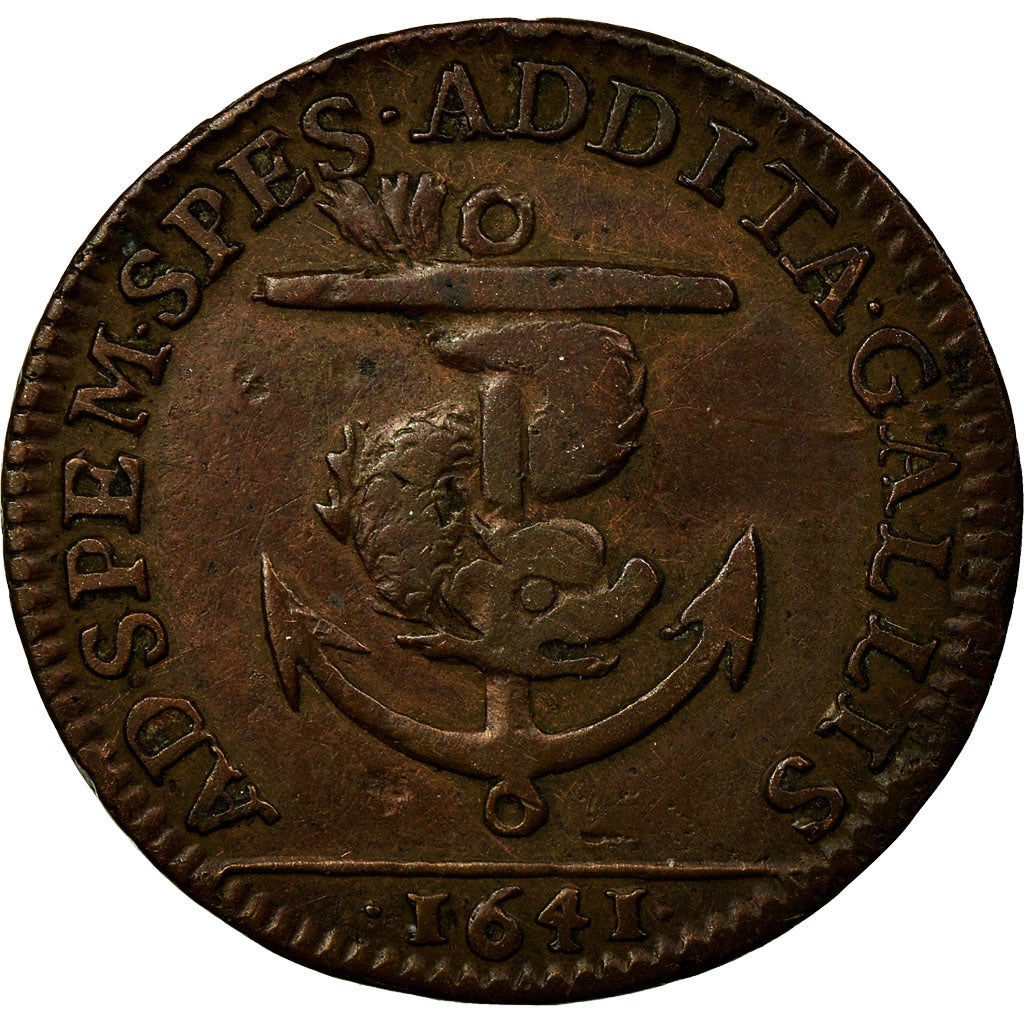 Francia, Token, Louis XIII, type au Dauphin, Futur Louis XIV, 1641, BB, Rame
