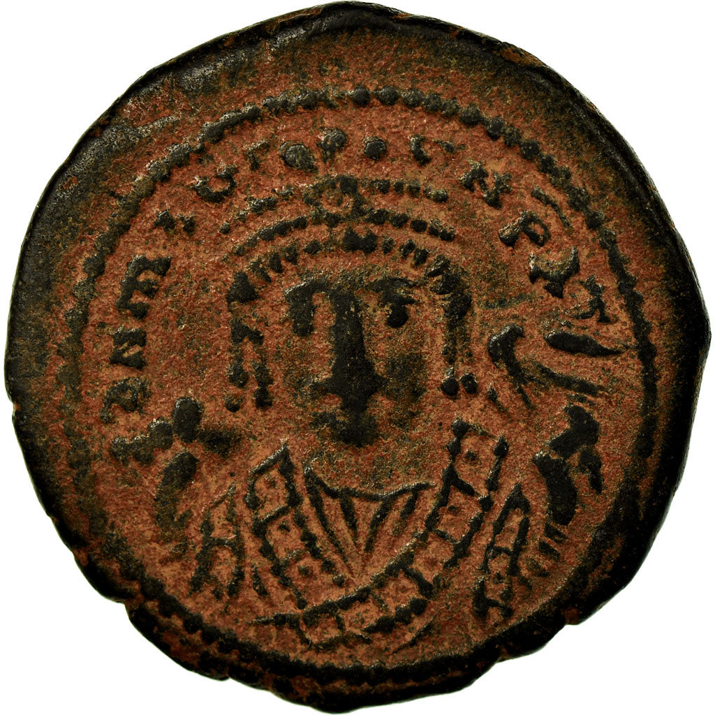 Coin, Maurice Tiberius, Half Follis, 593-4, Antioch, EF(40-45), Bronze, Sear:535