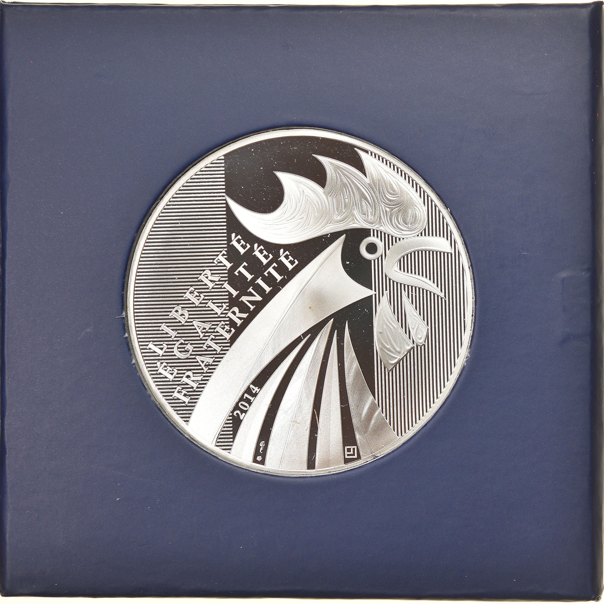 France, Monnaie de Paris, 100 Euro, Coq, 2014, Paris, MS(65-70), Silver