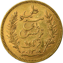 Moneta, Tunisia, Ali Bey, 10 Francs, 1891, Paris, BB, Oro, KM:226, Lecompte:404