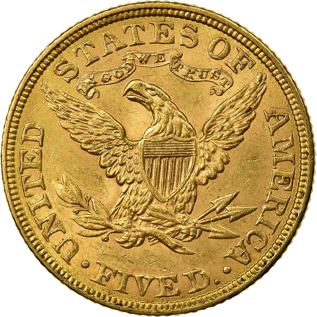 Moeda, Estados Unidos da América, Coronet Head, $5, Half Eagle, 1900