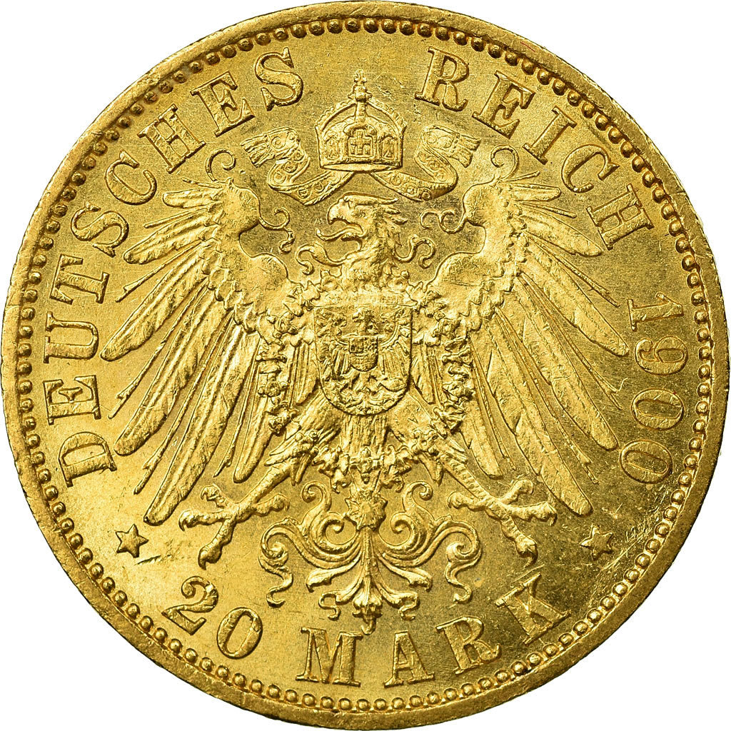 Moneda, Estados alemanes, PRUSSIA, Wilhelm II, 20 Mark, 1900, Berlin, SC, Oro