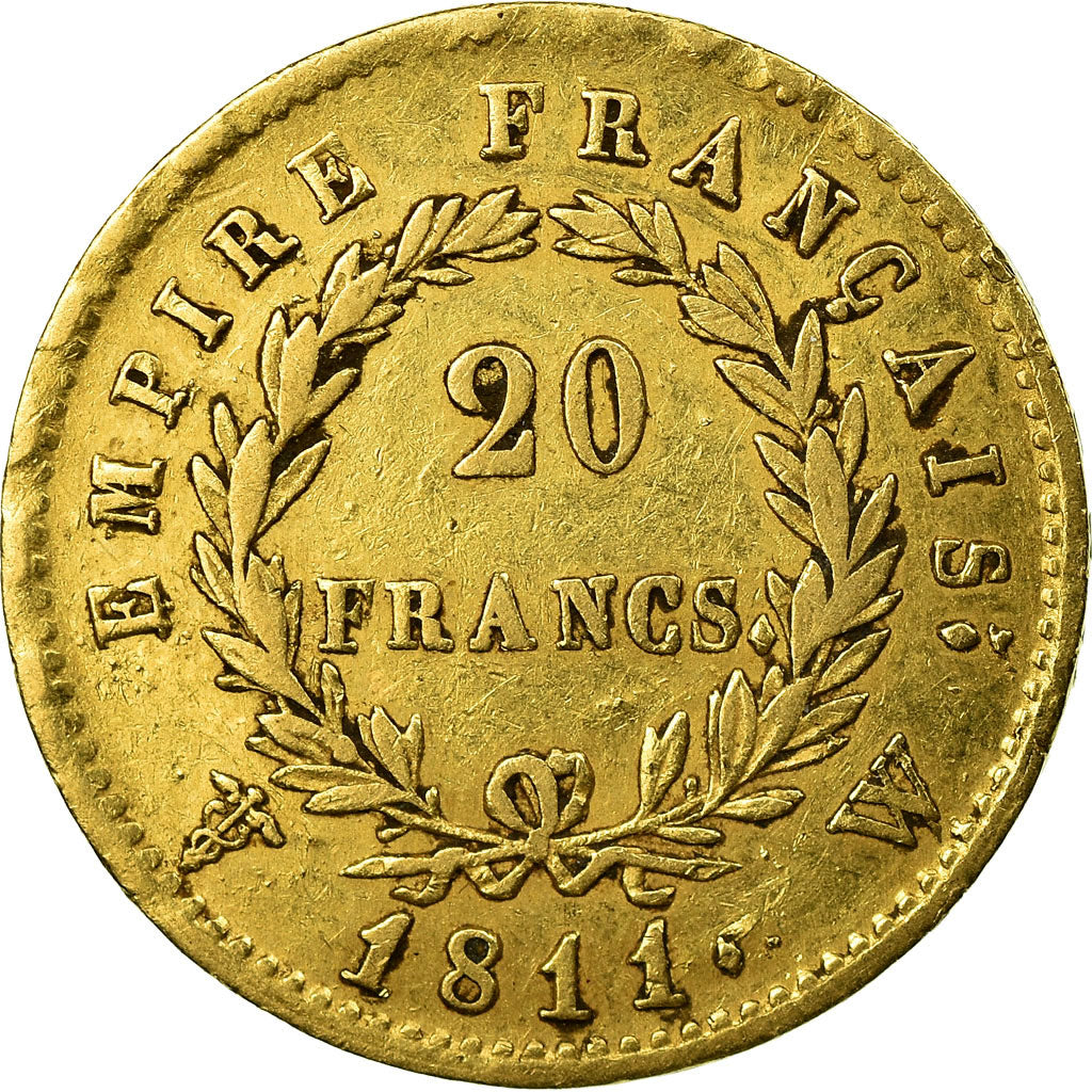 Munten, Frankrijk, Napoléon I, 20 Francs, 1811, Lille, ZF, Goud, KM:695.10
