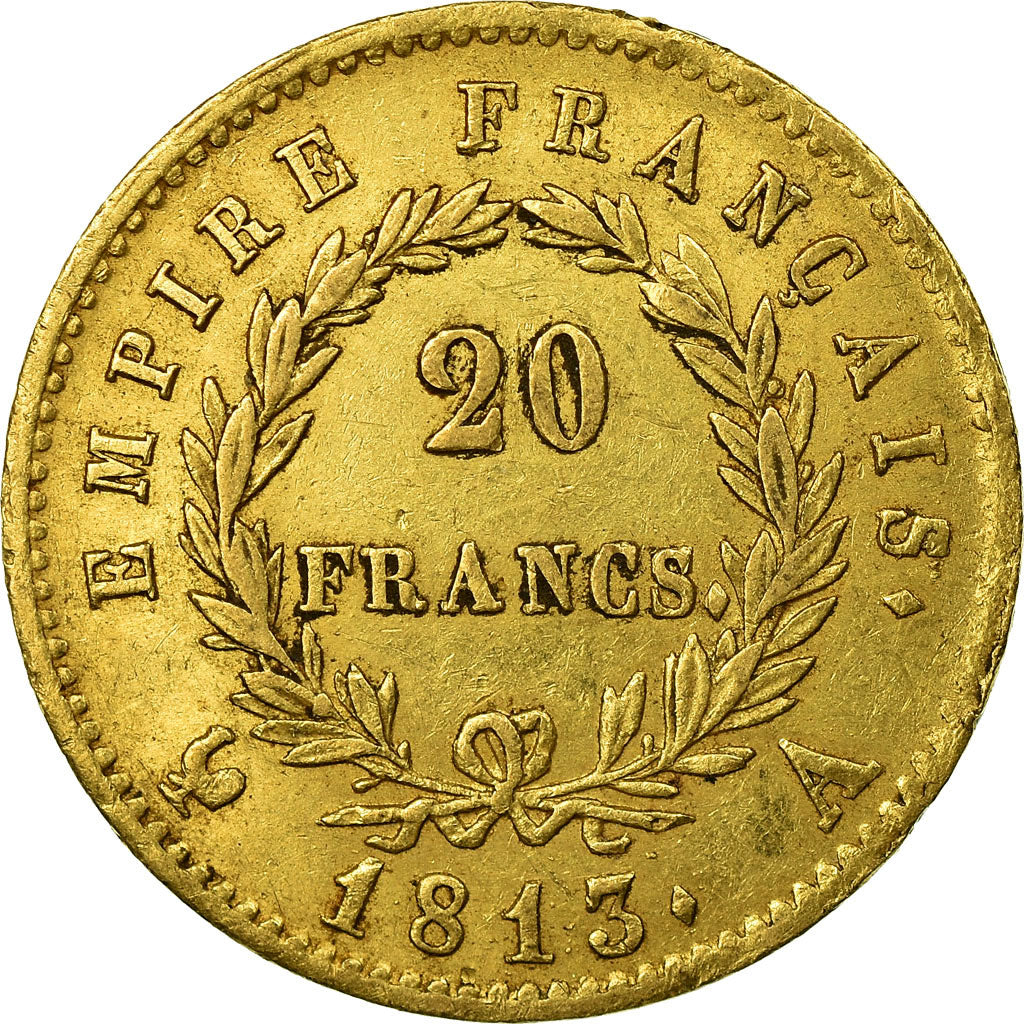 Moneta, Francja, Napoléon I, 20 Francs, 1813, Paris, AU(50-53), Złoto