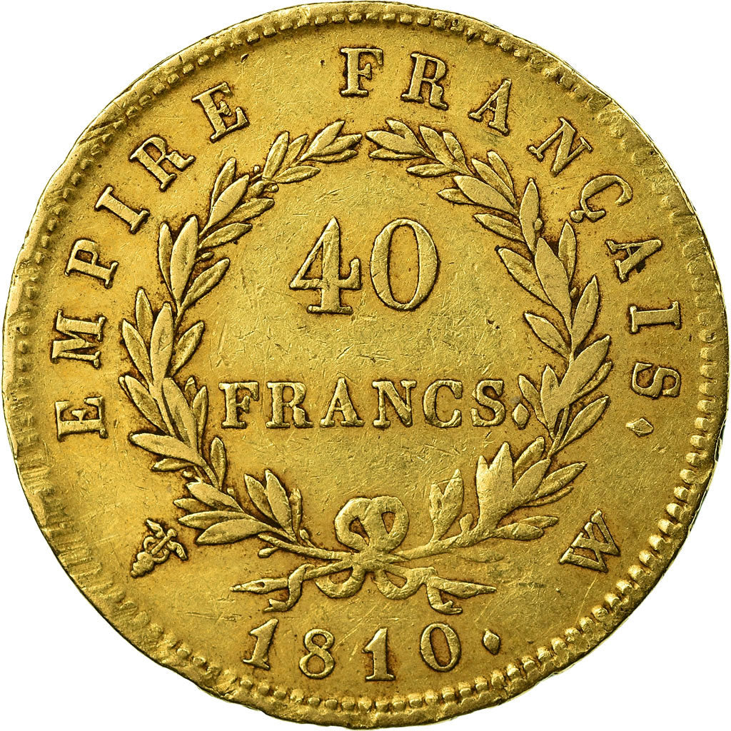Munten, Frankrijk, Napoléon I, 40 Francs, 1810, Lille, ZF, Goud, KM:696.6