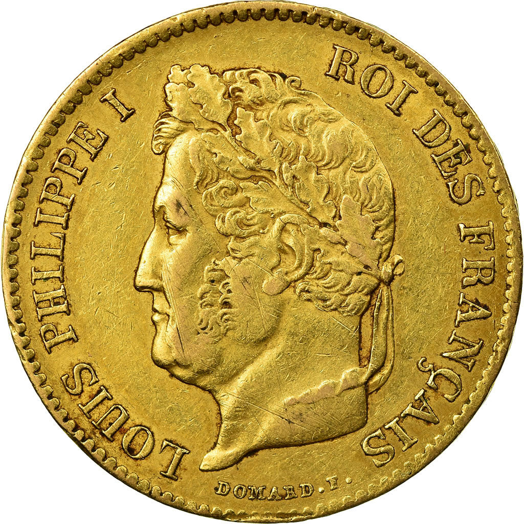 Moneda, Francia, Louis-Philippe, 40 Francs, 1832, Paris, MBC, Oro, KM:747.1